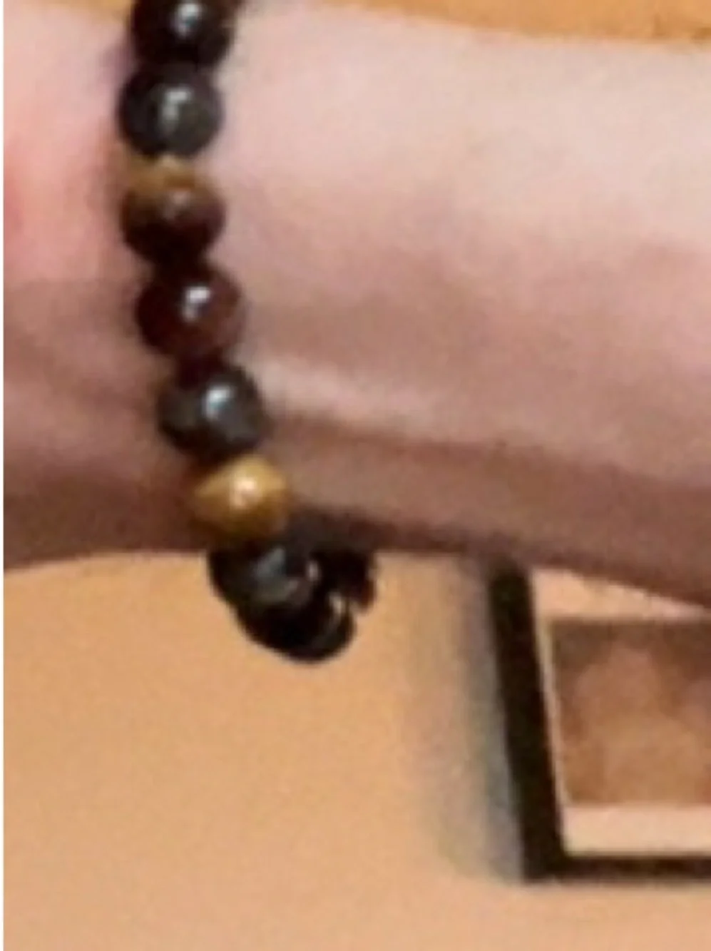 Beaded Tiger Eye Stretch Bracelet - Brown